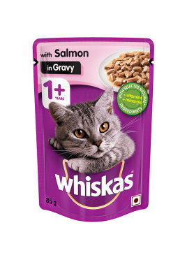 Whiskas Adult Wet Cat Food Salmon in Gravy 85g